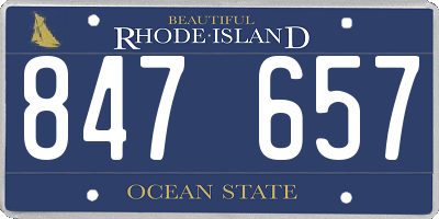 RI license plate 847657