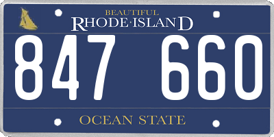 RI license plate 847660