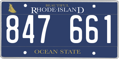 RI license plate 847661