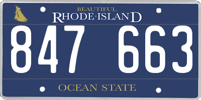 RI license plate 847663
