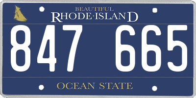 RI license plate 847665