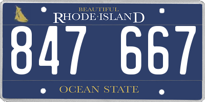 RI license plate 847667