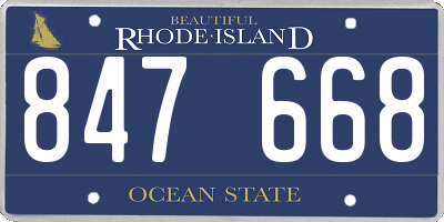 RI license plate 847668