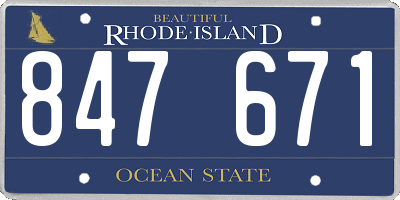 RI license plate 847671