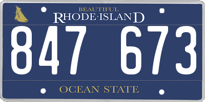 RI license plate 847673