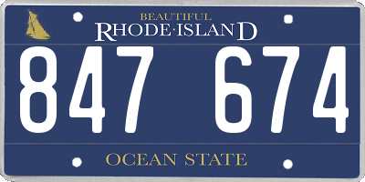RI license plate 847674