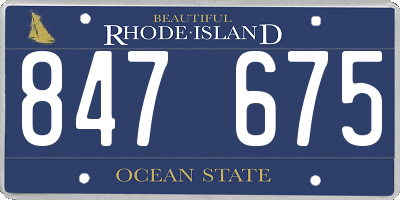 RI license plate 847675