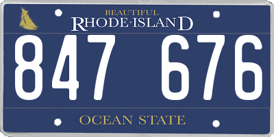RI license plate 847676