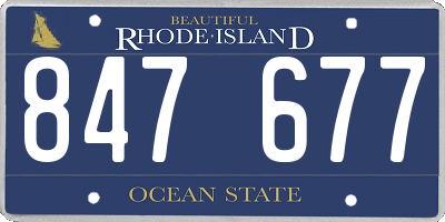 RI license plate 847677