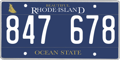 RI license plate 847678