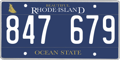 RI license plate 847679