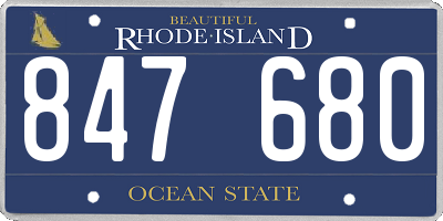 RI license plate 847680