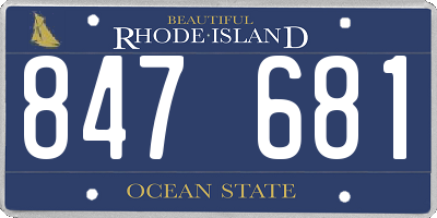 RI license plate 847681