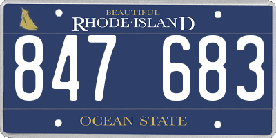 RI license plate 847683