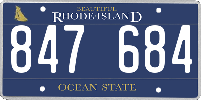 RI license plate 847684