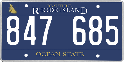 RI license plate 847685
