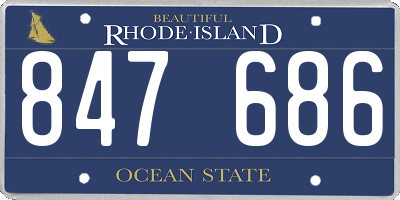 RI license plate 847686