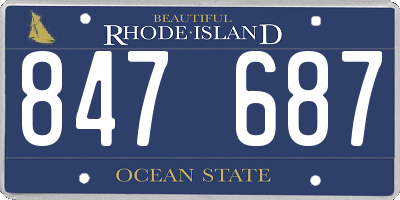 RI license plate 847687