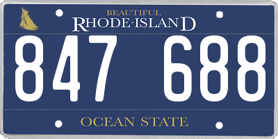 RI license plate 847688