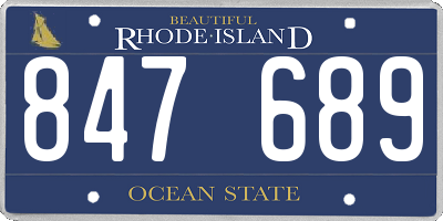 RI license plate 847689