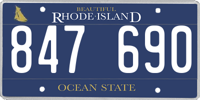RI license plate 847690