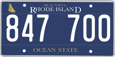RI license plate 847700