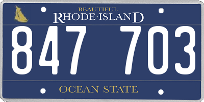 RI license plate 847703