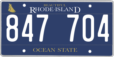 RI license plate 847704