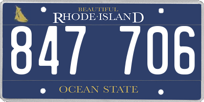 RI license plate 847706
