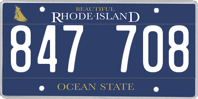 RI license plate 847708
