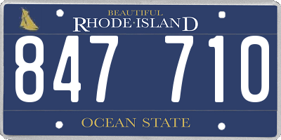 RI license plate 847710