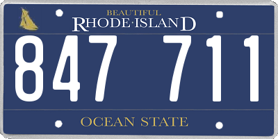 RI license plate 847711
