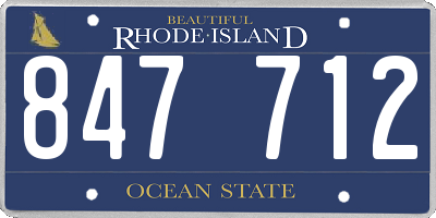 RI license plate 847712