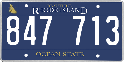 RI license plate 847713