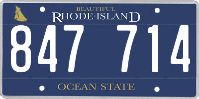 RI license plate 847714