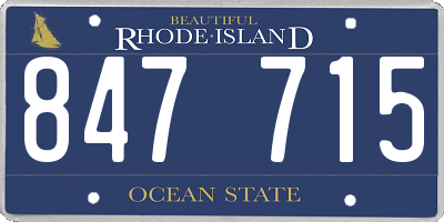 RI license plate 847715