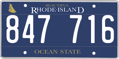 RI license plate 847716
