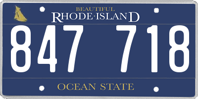 RI license plate 847718