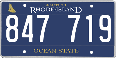 RI license plate 847719