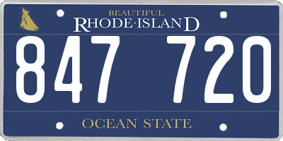 RI license plate 847720