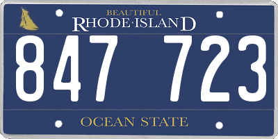 RI license plate 847723