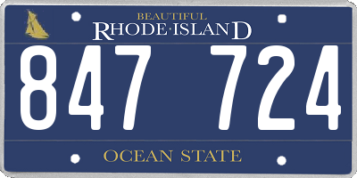 RI license plate 847724