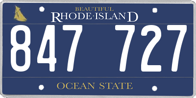 RI license plate 847727