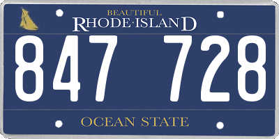 RI license plate 847728