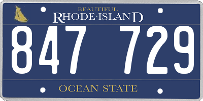 RI license plate 847729