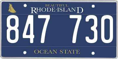 RI license plate 847730