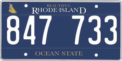 RI license plate 847733