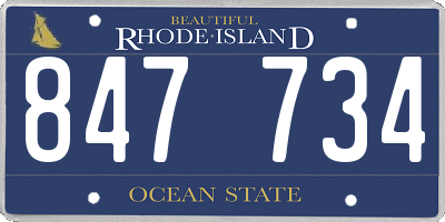 RI license plate 847734
