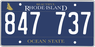 RI license plate 847737