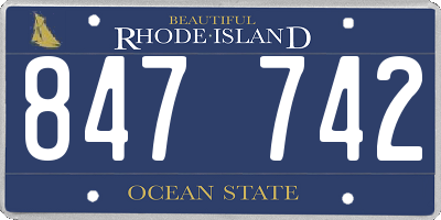 RI license plate 847742
